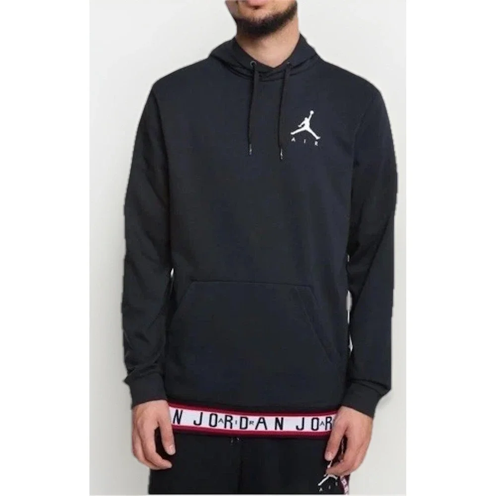 Mens AIR Jordan Sport Dri-FIT Pullover Hoodie Black/White Size M AR2252-010 NICE